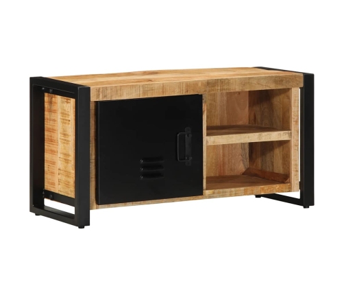 Mueble de TV madera maciza de mango rugosa 80x30x40 cm