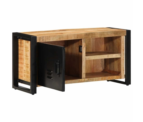 Mueble de TV madera maciza de mango rugosa 80x30x40 cm