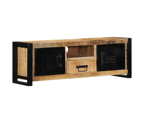 Mueble de TV madera maciza de mango rugosa 100x30x35 cm