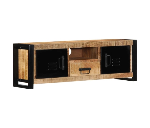 Mueble de TV madera maciza de mango rugosa 100x30x35 cm