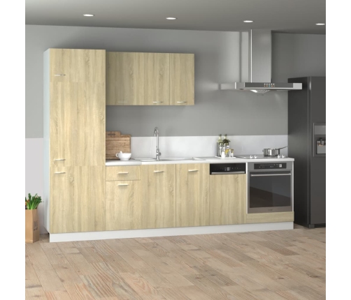 Set de muebles de cocina 7 pzas madera ingeniería roble Sonoma