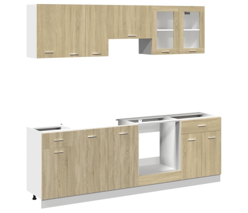 Set muebles de cocina 8 pzas madera de ingeniería roble Sonoma