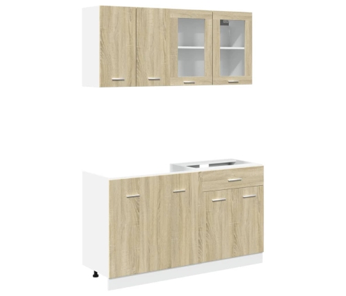 Set de muebles de cocina 4 pzas madera ingeniería roble Sonoma