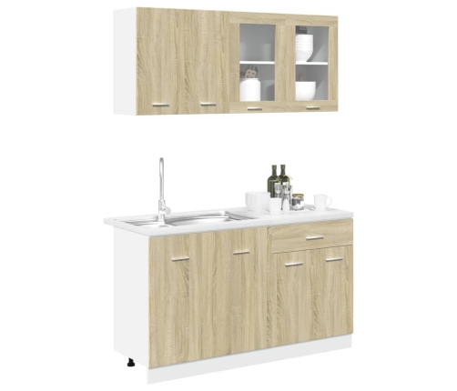 Set de muebles de cocina 4 pzas madera ingeniería roble Sonoma