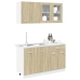 Set de muebles de cocina 4 pzas madera ingeniería roble Sonoma