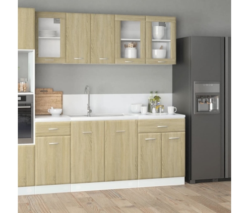 Set de muebles de cocina 4 pzas madera ingeniería roble Sonoma