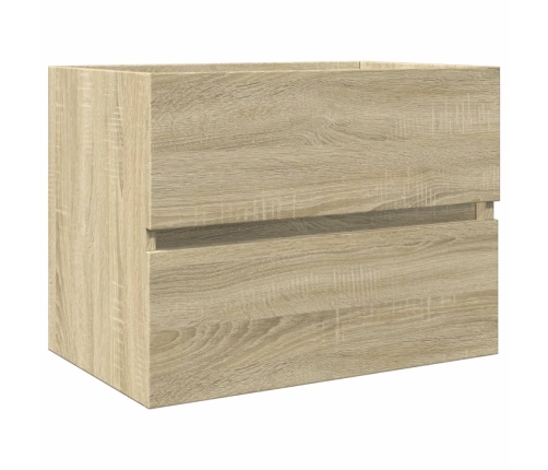 Set de mueble de baño 2 piezas cerámica y madera de ingeniería