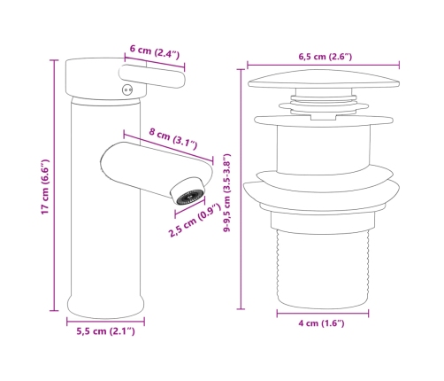 Set de muebles de baño 2 pzas cerámica y madera de ingeniería