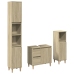 Set de muebles de baño 3 pzas madera contrachapada roble Sonoma