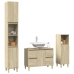 Set de muebles de baño 3 pzas madera contrachapada roble Sonoma