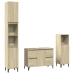 Set de muebles de baño 3 pzas madera contrachapada roble Sonoma