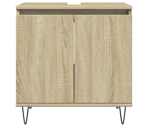 Set de muebles de baño 3 pzas madera contrachapada roble Sonoma