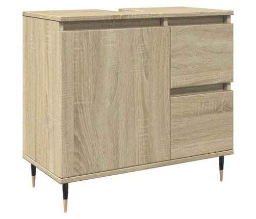 Set de muebles de baño 3 pzas madera contrachapada roble Sonoma