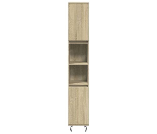 Set de muebles de baño 3 pzas madera contrachapada roble Sonoma