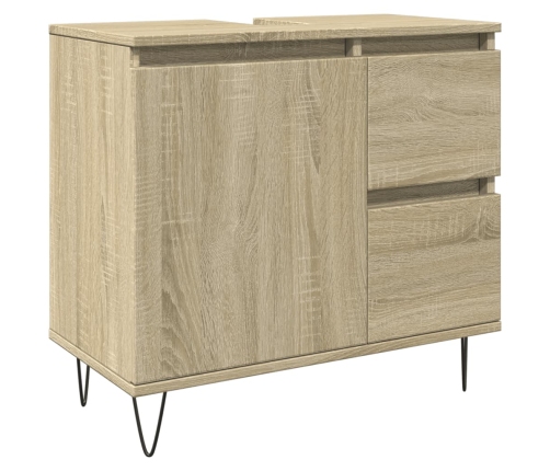 Set de muebles de baño 3 pzas madera contrachapada roble Sonoma