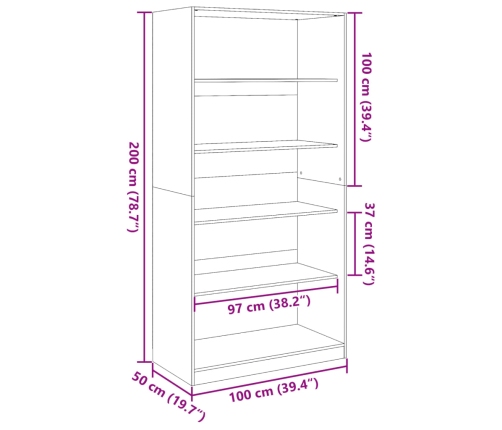 Armario de madera contrachapada blanco 100x50x200 cm