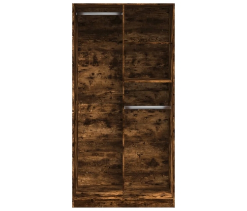 Armario madera contrachapada color roble ahumado 100x50x200 cm