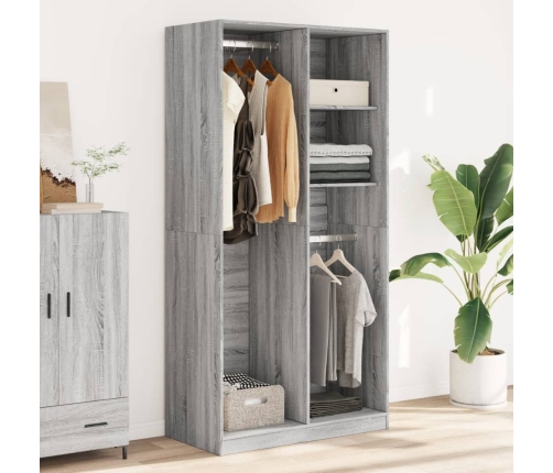 Armario de madera contrachapada gris Sonoma 100x50x200 cm