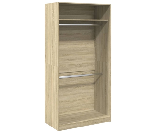 Armario madera contrachapada color roble Sonoma 100x50x200 cm