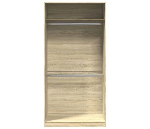 Armario madera contrachapada color roble Sonoma 100x50x200 cm