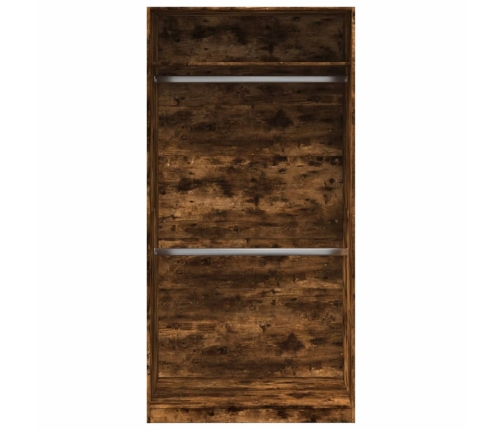 Armario madera contrachapada color roble ahumado 100x50x200 cm