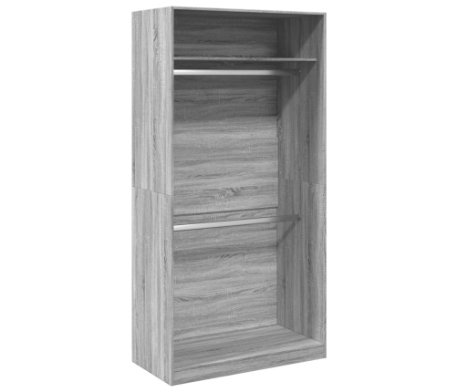 Armario de madera contrachapada gris Sonoma 100x50x200 cm