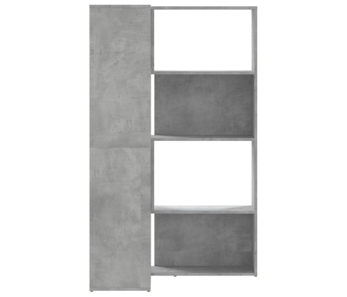 Estantería esquina 4 niveles madera gris hormigón 85x85x140 cm