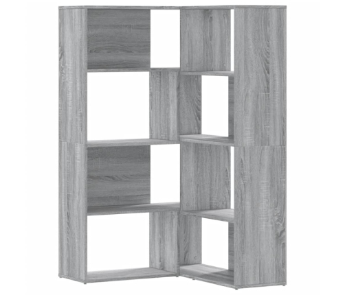 Estantería de esquina 4 niveles madera gris Sonoma 85x85x140 cm