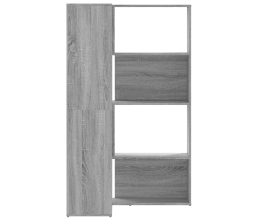 Estantería de esquina 4 niveles madera gris Sonoma 85x85x140 cm