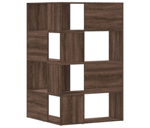 Estantería de esquina 4 niveles madera marrón roble 85x85x140cm