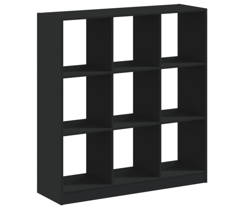 Estantería de madera de ingeniería negra 102x32x108 cm