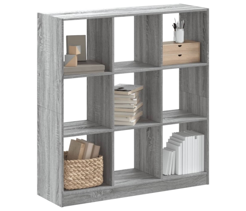 Estantería madera de ingeniería gris Sonoma 102x32x108 cm