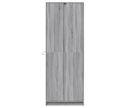 Aparador con LED madera ingeniería gris Sonoma 74x32,5x200 cm