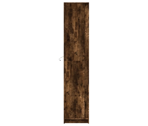 Aparador LED madera ingeniería roble ahumado 41,5x32,5x200 cm