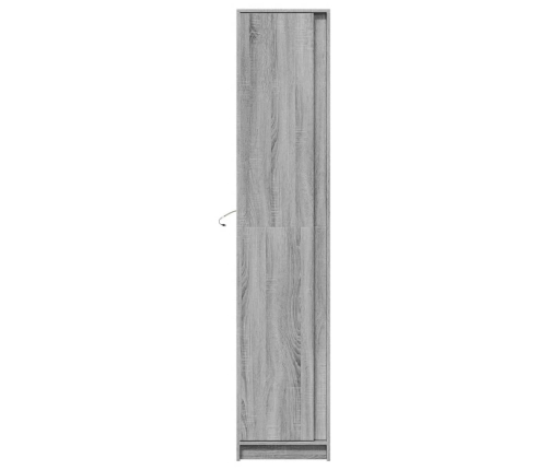 Aparador con LED madera ingeniería gris Sonoma 41,5x32,5x200 cm