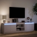 Mueble de TV con LED madera de ingeniería blanco 180x34x50 cm