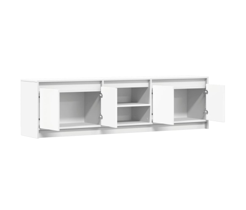 Mueble de TV con LED madera de ingeniería blanco 180x34x50 cm