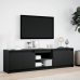 Mueble de TV con LED madera de ingeniería negro 180x34x50 cm