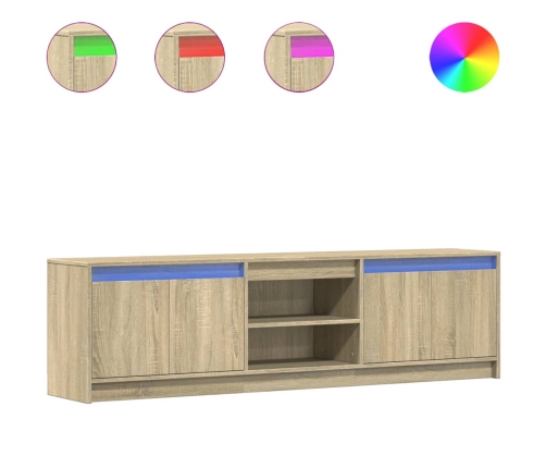 Mueble de TV LED madera de ingeniería roble Sonoma 180x34x50 cm