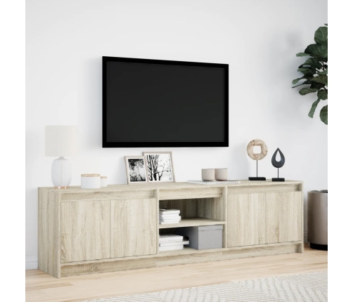 Mueble de TV LED madera de ingeniería roble Sonoma 180x34x50 cm