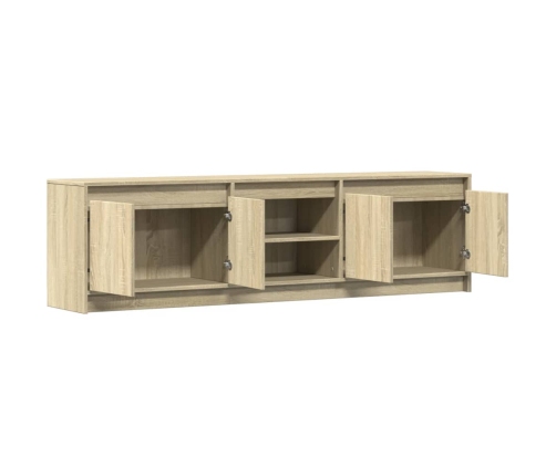 Mueble de TV LED madera de ingeniería roble Sonoma 180x34x50 cm