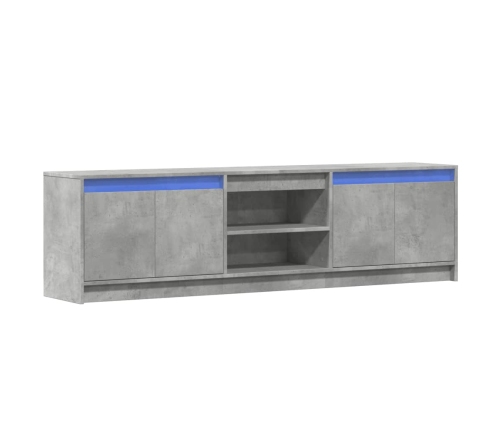 Mueble de TV LED madera ingeniería gris hormigón 180x34x50 cm