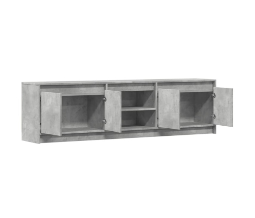 Mueble de TV LED madera ingeniería gris hormigón 180x34x50 cm