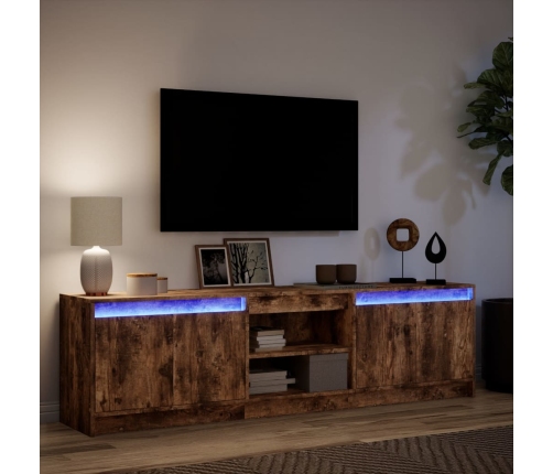 Mueble de TV LED madera ingeniería roble ahumado 180x34x50 cm