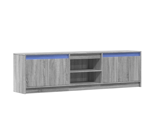 Mueble de TV con LED madera ingeniería gris Sonoma 180x34x50 cm