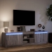 Mueble de TV con LED madera ingeniería gris Sonoma 180x34x50 cm