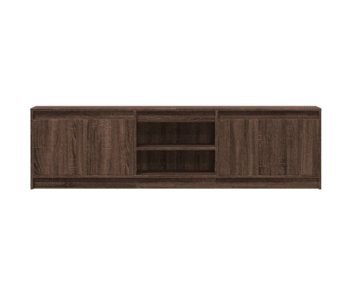 Mueble de TV LED madera ingeniería marrón roble 180x34x50 cm