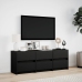 Mueble de TV con LED madera de ingeniería negro 140x34x50 cm