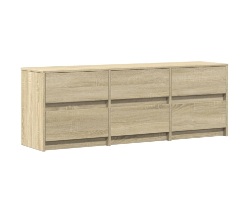 Mueble de TV LED madera de ingeniería roble Sonoma 140x34x50 cm