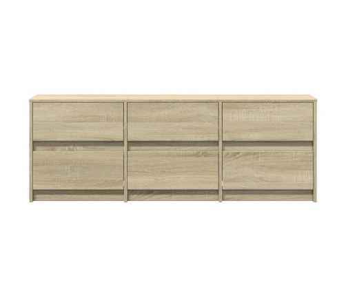 Mueble de TV LED madera de ingeniería roble Sonoma 140x34x50 cm